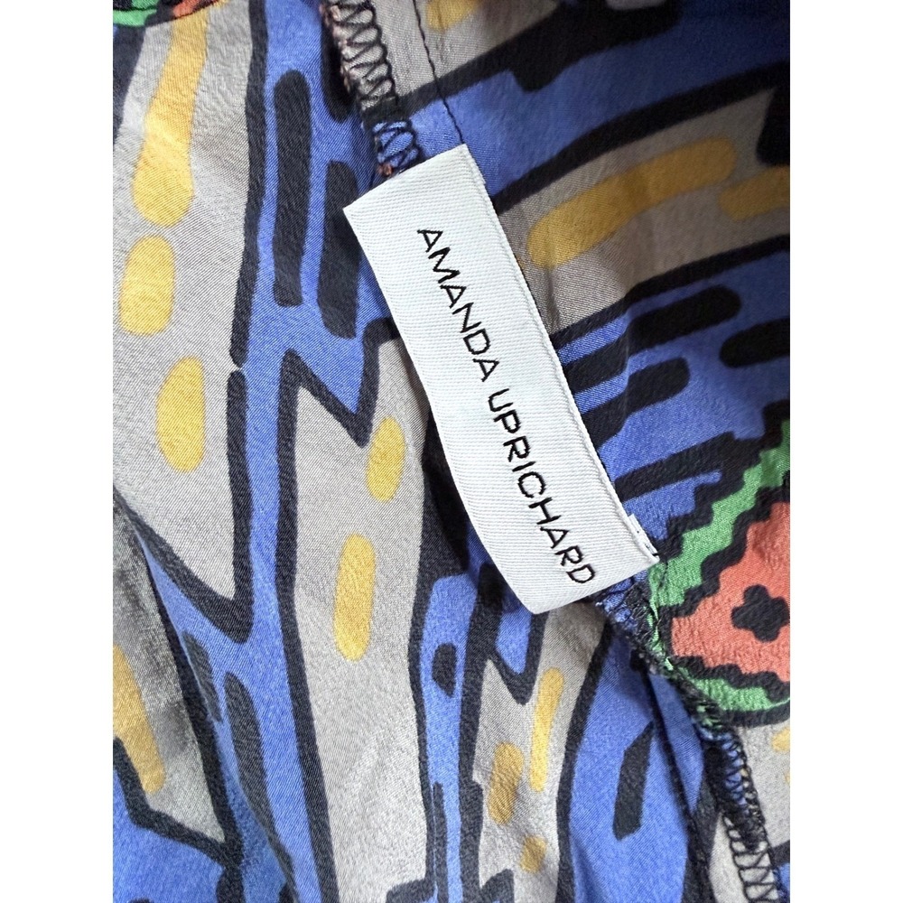 Womens S Amanda Uprichard Cami Top Silk Geometric Tribal Print Boho Summer Blue